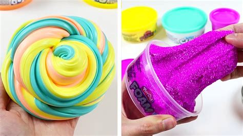 The Most Satisfying Play Doh Slime Relaxing Oddly Satisfying Slime