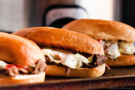 Try our famous crockpot recipes! Crock Pot Philly Cheese Steak Sandwich Recipe - Easy ...