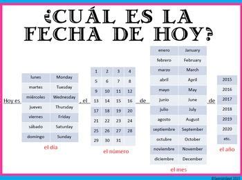 How to say days of the week and months of the year in spanish. Printable Reference Page- Saying day & date in Spanish ...