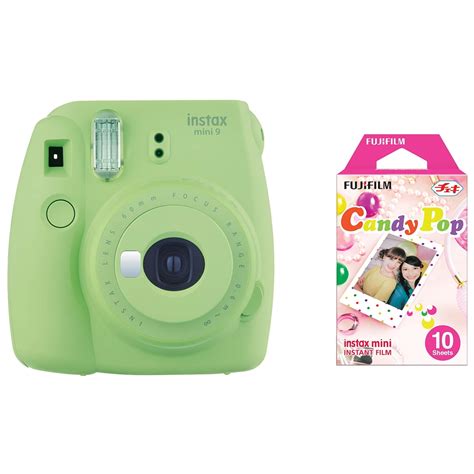 Fujifilm Instax Mini 9 Instant Camera Lime Green And 10 Count Candy Pop