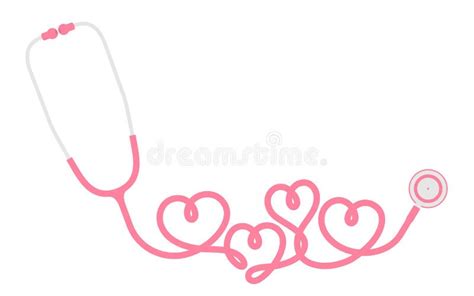 Stethoscope Pink Color And Circle Shape Frame Made From Cable Stock