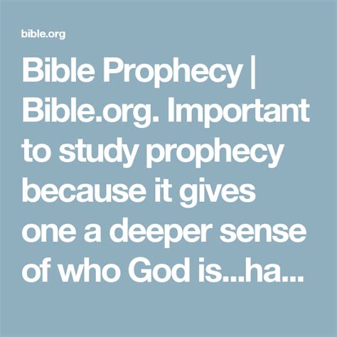 Bible Prophecy Important To Study Prophecy Because It