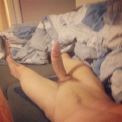 Huge White Cock Selfie Laying