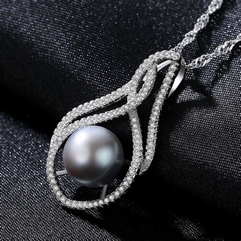 Luoteemi Luxury Waterdrop Pendant Necklace Natural White Pearl S925 Sterling Silver Necklace For