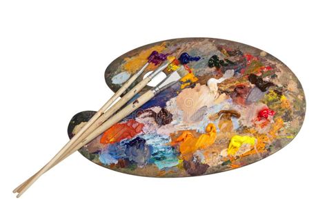 Artist S Palette With Brushes Stock Photo Image Of Brush Colours