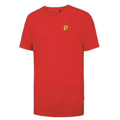 Ferrari Mens V Neck Formula 1 T Shirt Red Mj Monaco