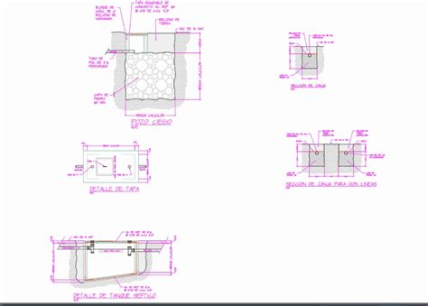 Detalle de tanque séptico en AutoCAD Descargar CAD 139 24 KB