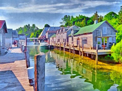 Historic Fishtown In Leland Michigan Digital Art By Digital