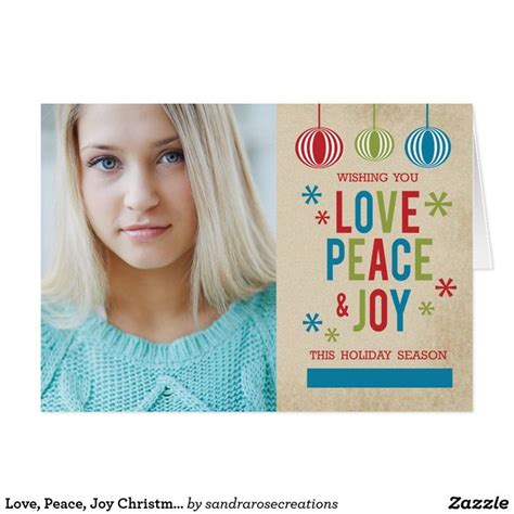 Love Peace Joy Christmas Custom Photo Zazzle Custom Christmas