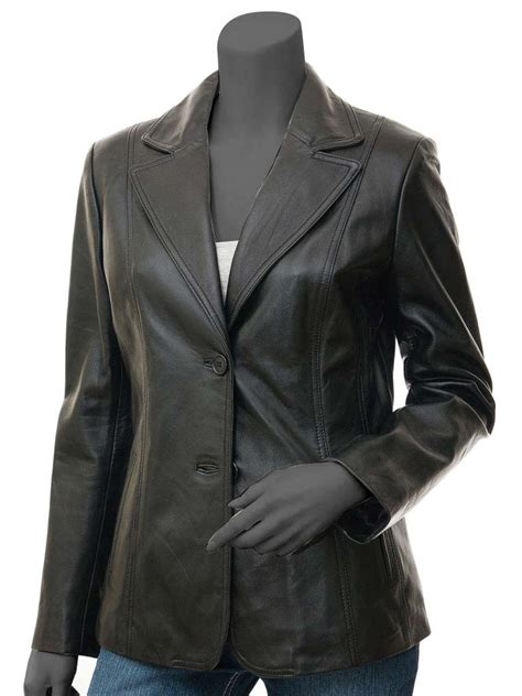surrey womens leather blazer jacket black coat in australia