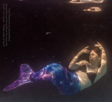 Mermaid Pose Reference Underwater Magical Floating By Adorkastock On