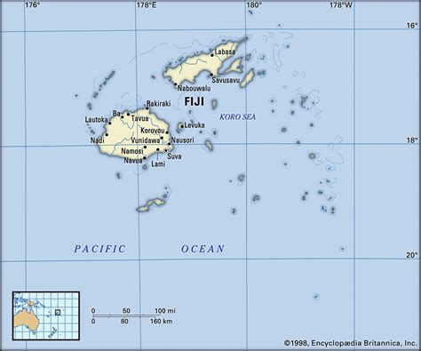 Map Of Fiji And Geographical Facts Where Fiji Is On The World Map