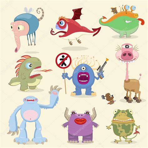 Cartoon Monsters Collection Stock Vector Image By ©genestro 25021423