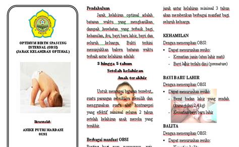 Anike Putri Mardani Leaflet Jarak Kelahiran Optimal