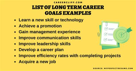 29 Tips To Make A List Of Long Term Career Goals Examples Careercliff