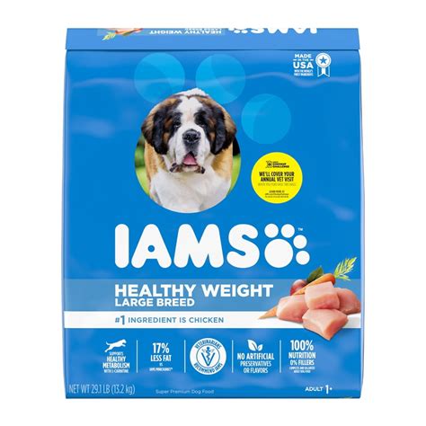 Iams Adult Large Breed Healthy Weight Dry Dog Food With Real Chicken