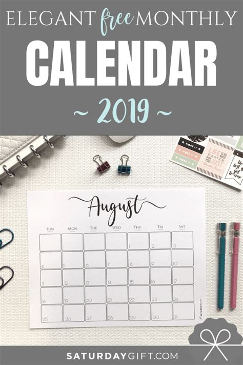 Elegant 2019 Calendar Free Printables Saturdayt