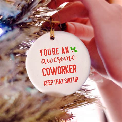 coworker t funny christmas ornament you re awesome etsy uk