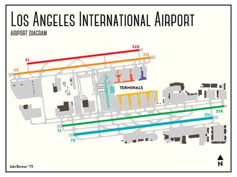 Los Angeles International Airport Map Fifty Three Studio