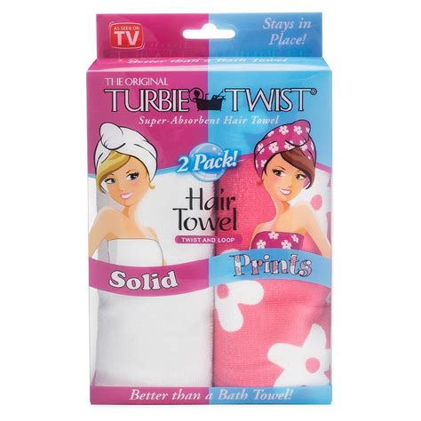 Turbie Twist Microfiber Super Absorbent Hair Towel Twin Pack Assorted