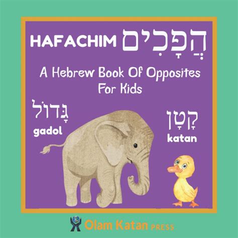 A Hebrew Book Of Opposites For Kids Hafachim Language Learning Book