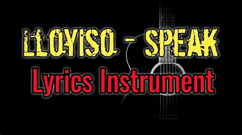 Lloyiso Speak Lyrics Instrumental Youtube
