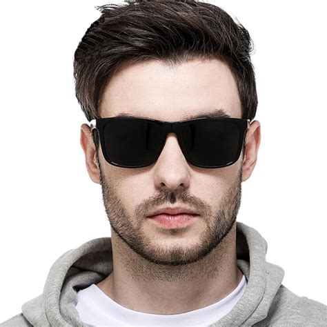 Brand Designer Multi Color Square Polarized Sunglasses Mens Hd Vision Driving Sun Glasses