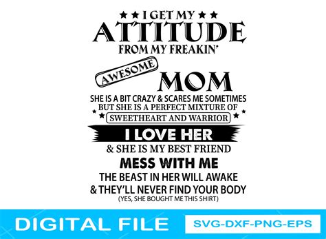 I Get My Attitude Mom From My Freakin Awesome Mom Svg I Etsy