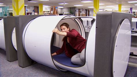 Napping In The Library A Lot More Comfortable At Bcit With New Sleep Pods Cbc News Sleeping