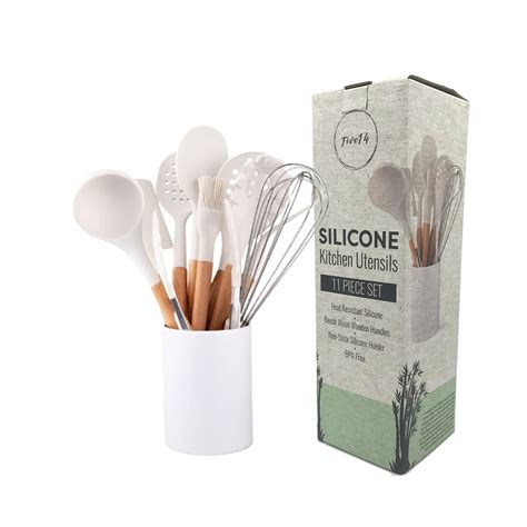 11 Pc White Silicone Cooking Utensils Set Etsy