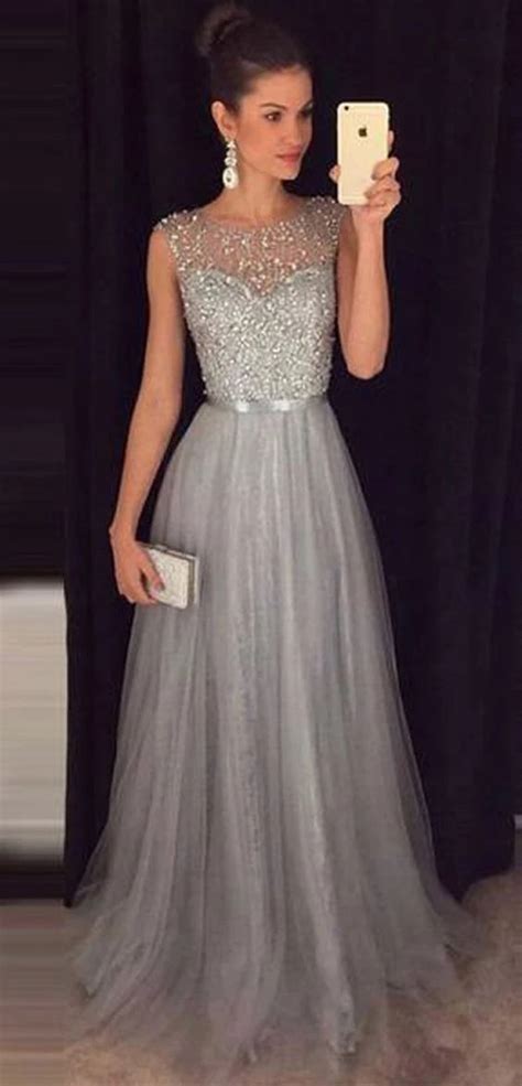 Silver Grey Prom Dress 2020 Evening Dress Winter Formal Dress Pagea
