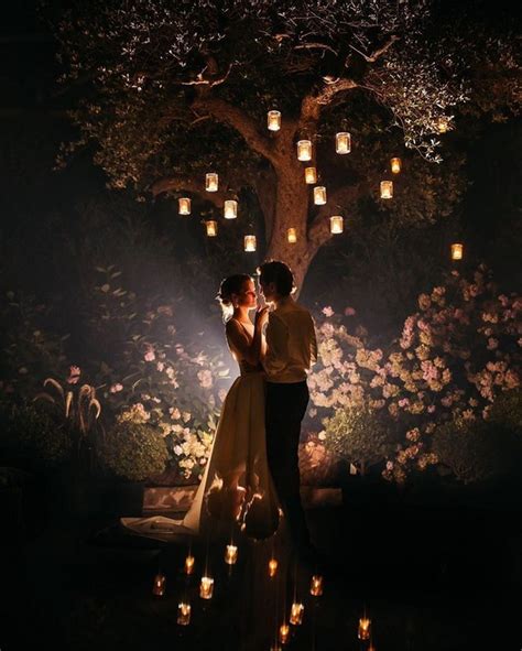 Romantic Night Wedding Photo Ideas With Light 2 Deer Pearl Flowers
