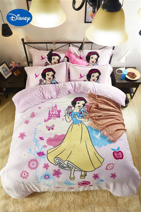 Create a fairy tale bedroom with this disney princess toddler canopy bed from delta children! Disney Snow White Princess 3D Printed Flannel Bedding Set ...