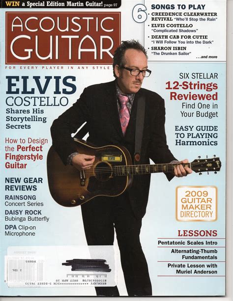 Acoustic Guitar Magazine August 2009 Elvis Costello