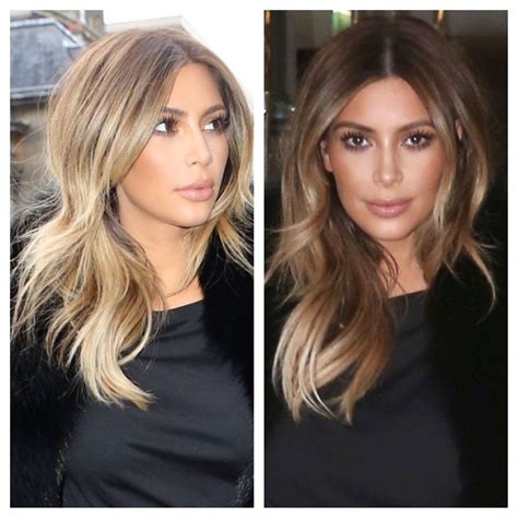 Kim Kardashian The Rooted Buttery Blonde Love This Color Cool