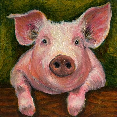 Painting Pink Pig Original Art By Debra Bucci Fine Art