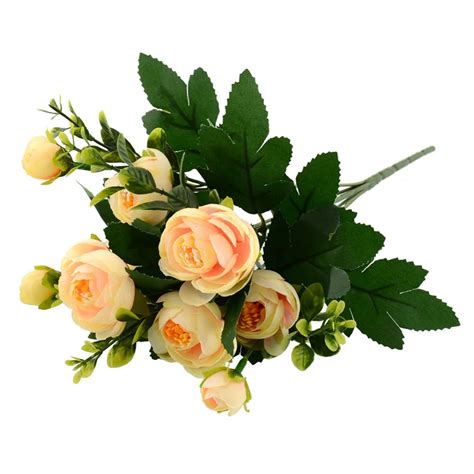 french rose floral bouquet artificial silk fake peony flower table spring daisy wedding home
