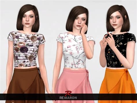 Flower Shirt For Women 01 By Remaron At Tsr Sims 4 Updates