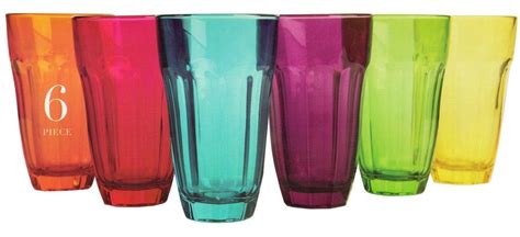 Circleware Overture 6 Colored Highball Glasses 12 Ounce Glass