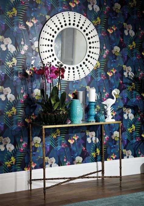 Arthouse Pindorama Navy Wallpaper Photographic Florals And Palm Leaves