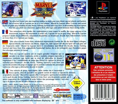 Marvel Vs Capcom Clash Of Super Heroes Cover Or Packaging Material