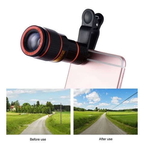 Universal 12x Zoom Lens Telephoto Telescope With Clips Mobile Phone