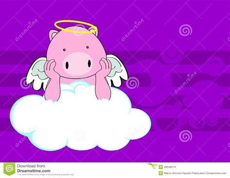 Pig Baby Cute Angel Cartoon Background Stock Vector Illustration Of