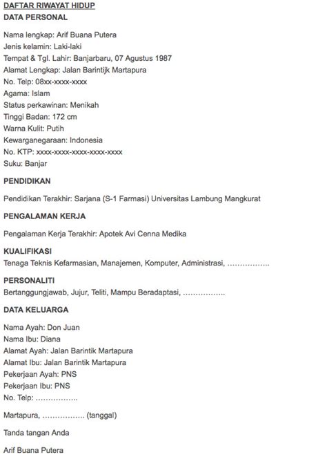 Contoh Biodata Lengkap Biodata Diri Terbaru Needsindex Com Sexiz Pix