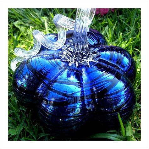 Chrome/Metallic Blue Cinderella Blown Glass Pumpkin | Etsy | Glass