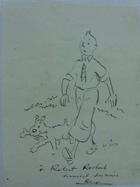 Hergé Original Drawing Tintin And Snowy 40s Catawiki
