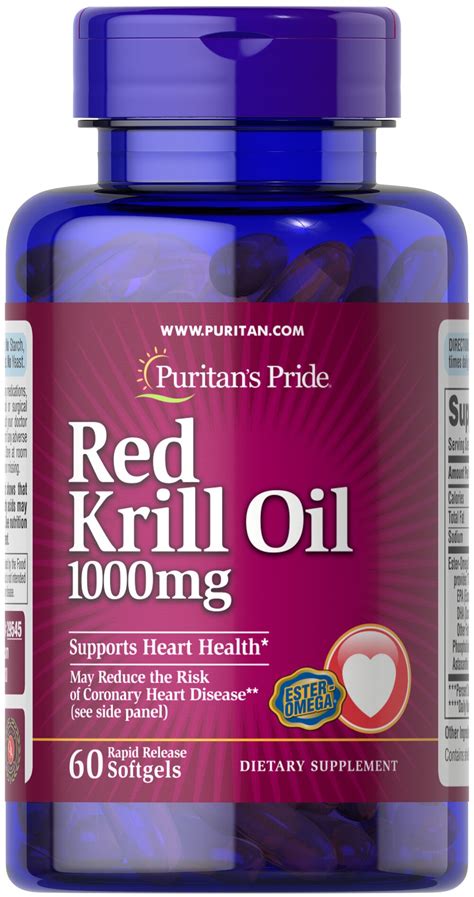 Red Krill Oil 1000 Mg 170 Mg Active Omega 3 60 Softgels 29545