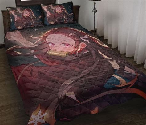 Nezuko Kamado Demon Slayer Anime Quilt Bed Set Pillow Case Amazing Decor T Ideas 2 Quilt