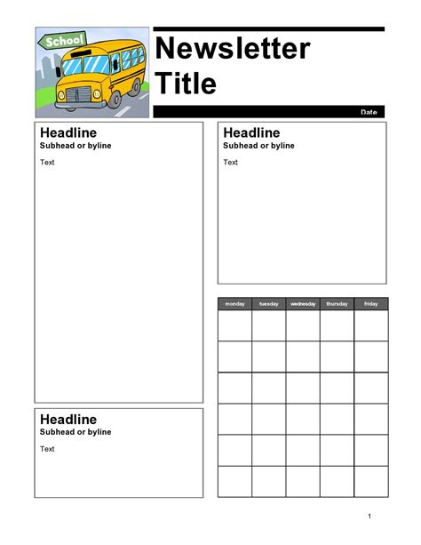 Free Printable Monthly Newsletter Templates Printable Templates