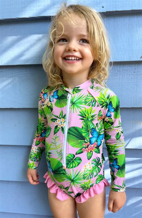 Baby Toddler And Kids Swimwear Aus Nappy Change Swimsuit Tribe Tropical